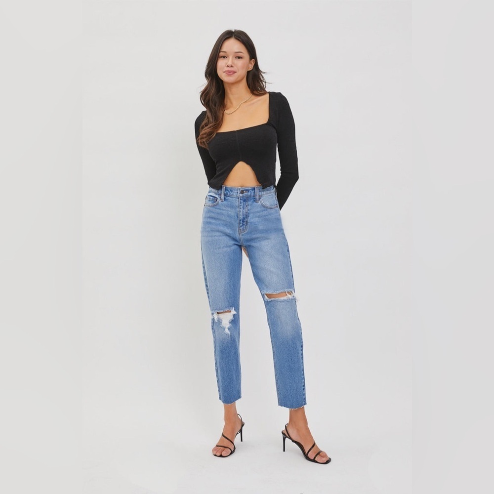 Classic Light Blue Straight Leg Jeans - Women